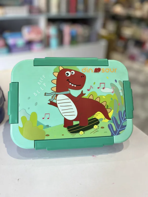 Green_Plastic_Dinosaur_Print_Lunch_Box_With_Handle_For_Kids