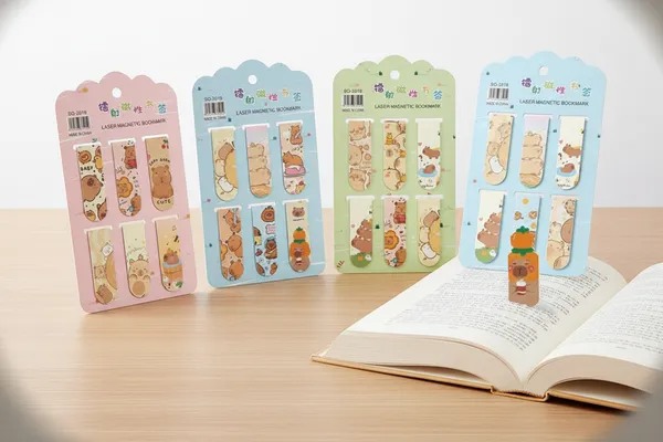 Capybara_Magnetic_Bookmark_Set_-_Laser_Cut_Bookmarks_-_Pack_of_4