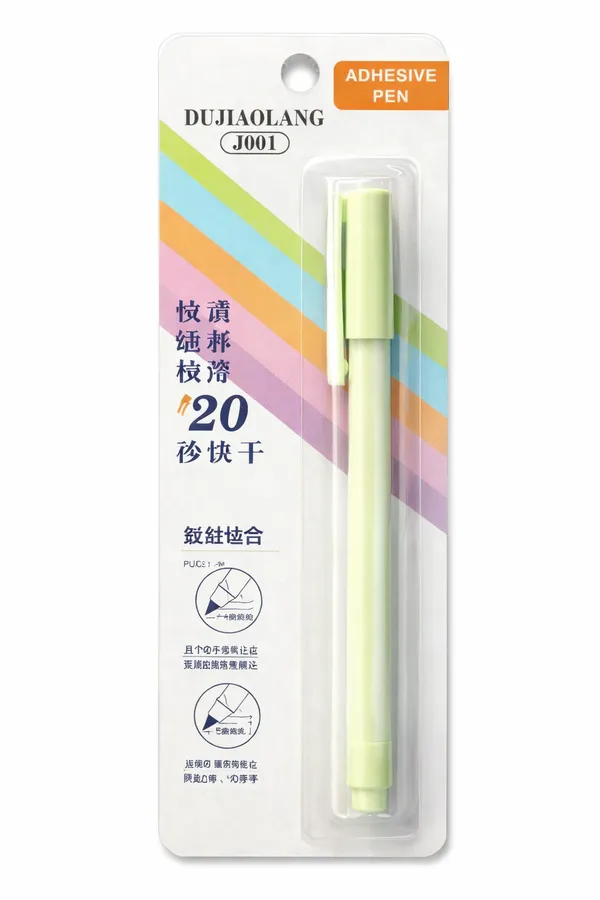 Green_Plastic_Adhesive_Pen_For_Kids_(Pack_Of_10)