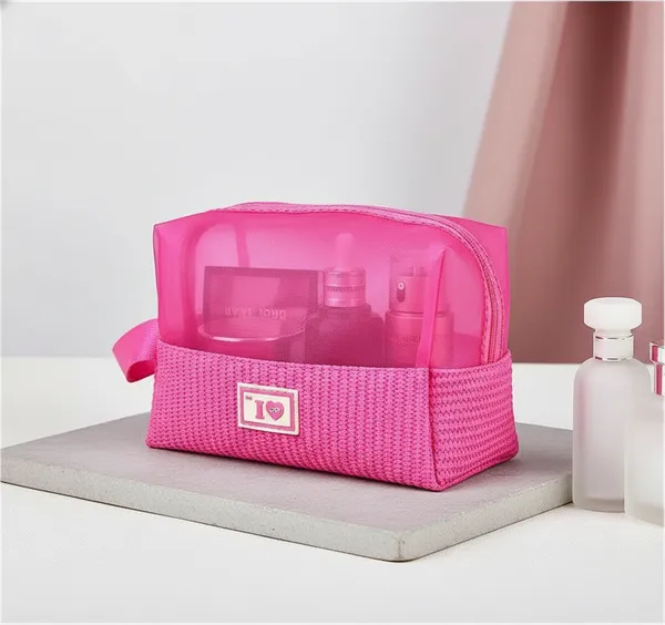 Pink_Pvc_Mesh_Transparent_Cosmetic_Pouch_For_Women