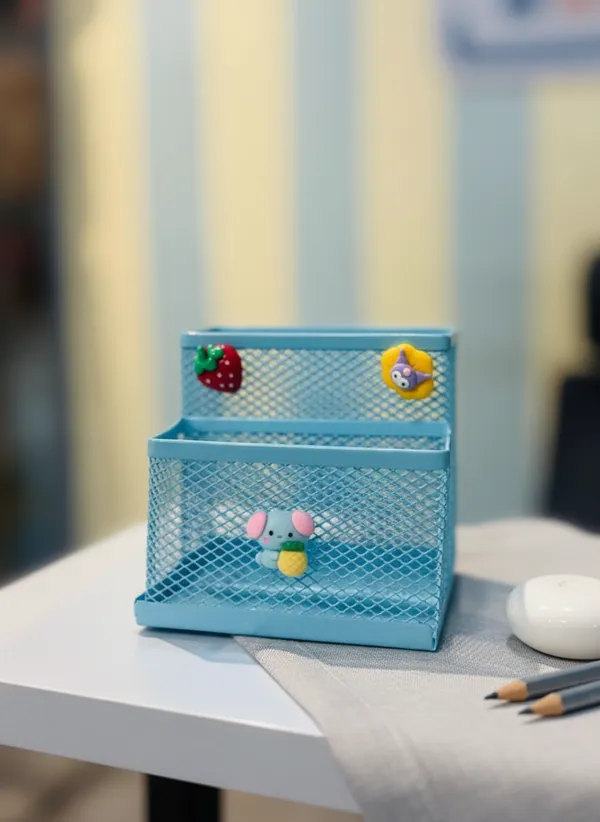 Turquoise_Blue_Metal_Mesh_Desk_Organizer_Set_With_Cute_Decorative_Pins