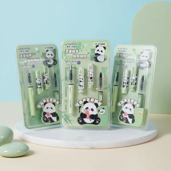 Panda_Themed_Dual-Use_Steel_Pen_Stationery_Set_With_Lubricating_Pen_Holder