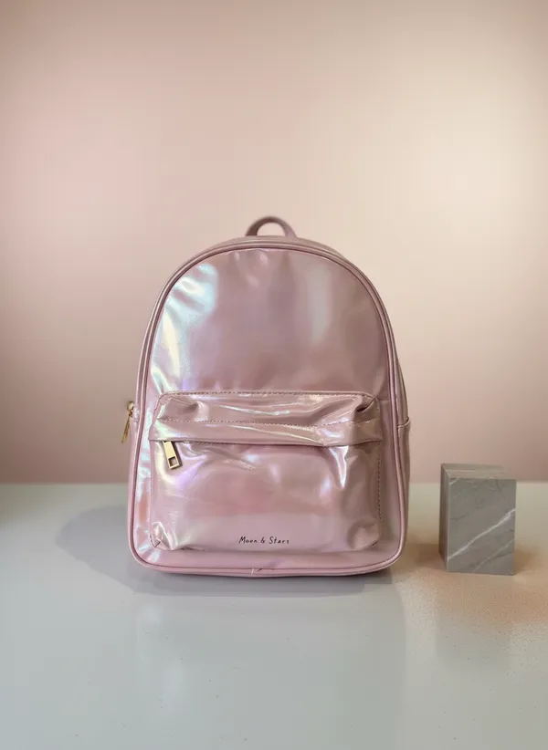 Pink_Pu_Leather_Moon_And_Stars_Holographic_Mini_Backpack_For_Girls