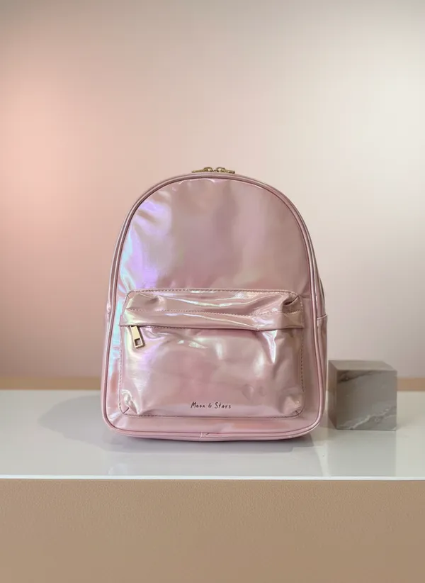 Pink_Pu_Leather_Moon_And_Stars_Holographic_Mini_Backpack_For_Girls