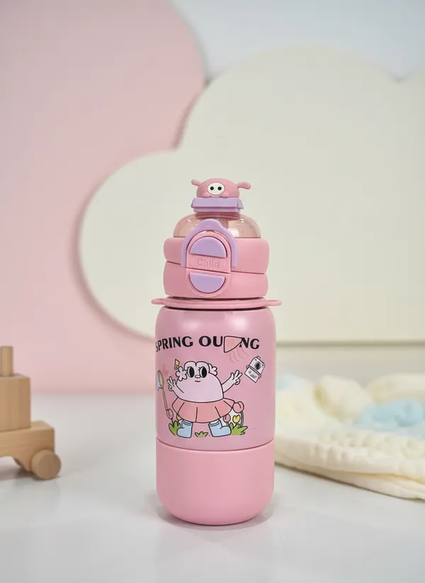 Pink_Stainless_Steel_Insulated_Pig_Design_Water_Bottle_For_Kids