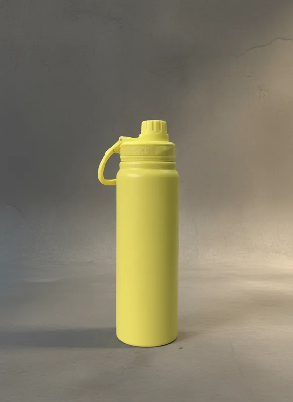 Yellow_Silicone_Collapsible_Sports_Water_Bottle_With_Handle_500Ml