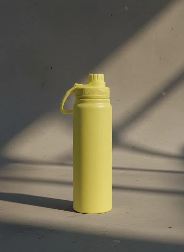 Yellow_Silicone_Collapsible_Sports_Water_Bottle_With_Handle_500Ml
