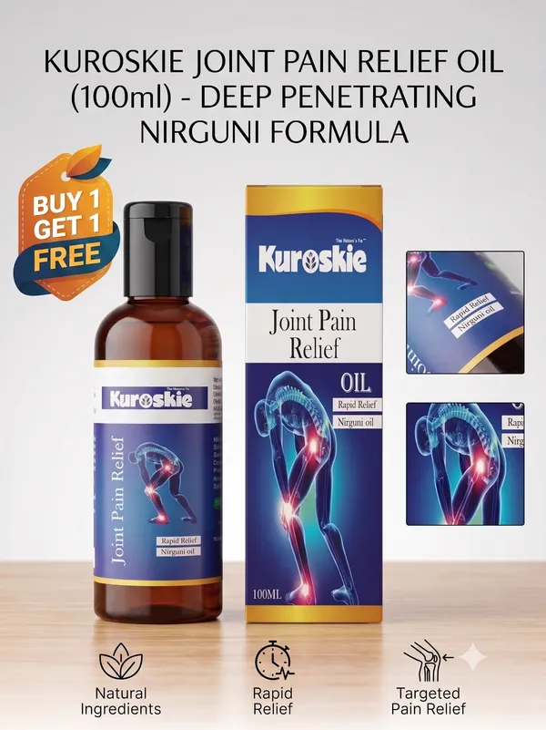 BUY_1_GET_1_KUROSKIE_JOINT_PAIN_RELIEF_OIL_(100ML)_DEEP_PENETRATING_NIRGUNI_FORMULA