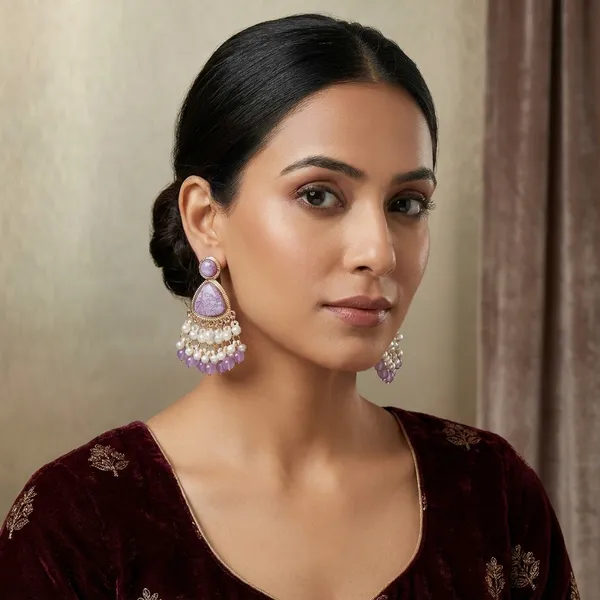 Purple_Stone_Chandelier_Earrings_With_Pearl_And_Bead_Danglers