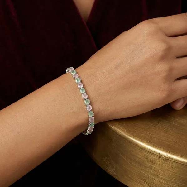 Elegant_Multicolor_Stone_Studded_Silver_Bracelet
