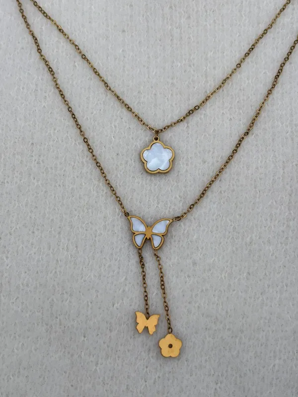 Elegant_Layered_Butterfly_&_Flower_Charm_Necklace_Set_-_Gold_Tone