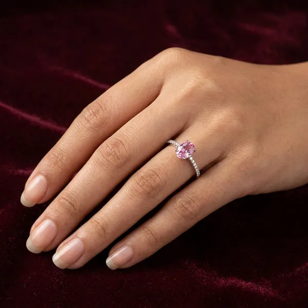 Pink_Oval_Gemstone_Solitaire_Ring_With_Pave_Band