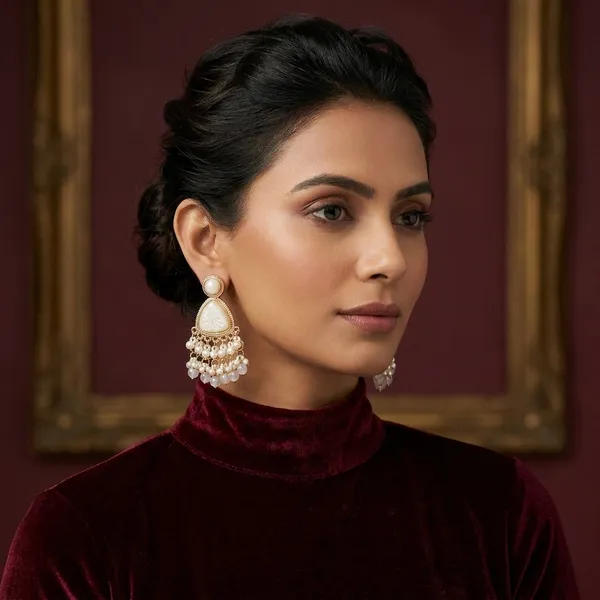 Golden_Pearl_Drop_Earrings_With_Beige_Stone_Studs