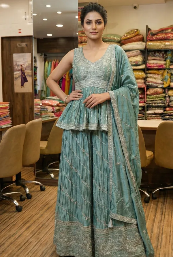 Stylish_Choli_Palazzo_Set_Festive_Wear