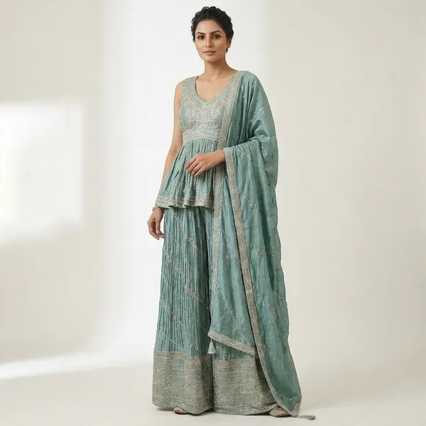 Stylish_Choli_Palazzo_Set_Festive_Wear