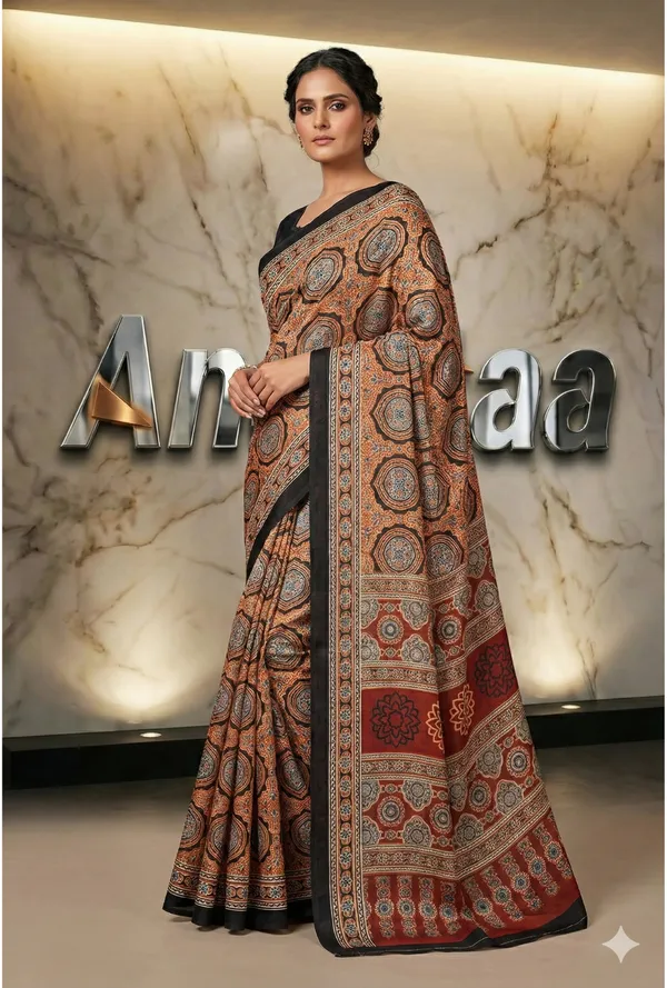 Ajrakh_Print_Saree