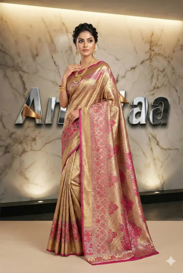 Premium_Kanjivaram_Silk_Saree_With_Traditional_Zari_Weaving_And_Rich_Border__Designer_Wedding_Bridal_And_Festive_Wear_Saree