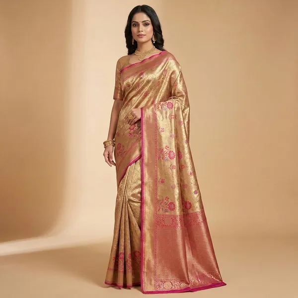 Premium_Kanjivaram_Silk_Saree_With_Traditional_Zari_Weaving_And_Rich_Border__Designer_Wedding_Bridal_And_Festive_Wear_Saree