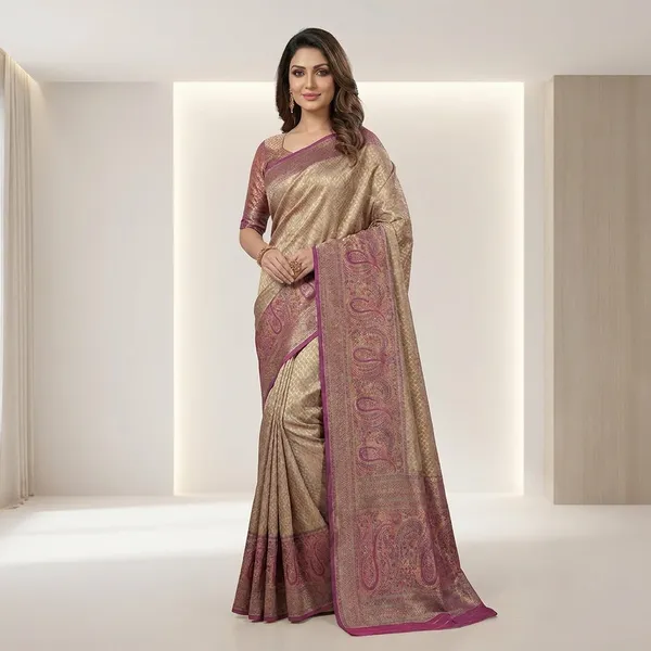 Premium_Kanjivaram_Silk_Saree_With_Traditional_Zari_Work_And_Rich_Woven_Border__Designer_Bridal_Wedding_And_Festive_Wear_Saree