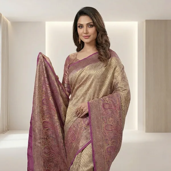 Premium_Kanjivaram_Silk_Saree_With_Traditional_Zari_Work_And_Rich_Woven_Border__Designer_Bridal_Wedding_And_Festive_Wear_Saree