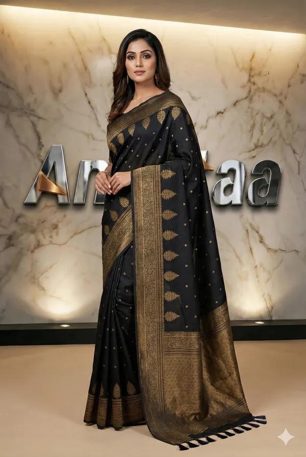 Banarasi_Silk_Saree_With_Rich_Gold_Zari_Weaving_And_Traditional_Motifs__Designer_Wedding_Festive_And_Evening_Wear_Saree