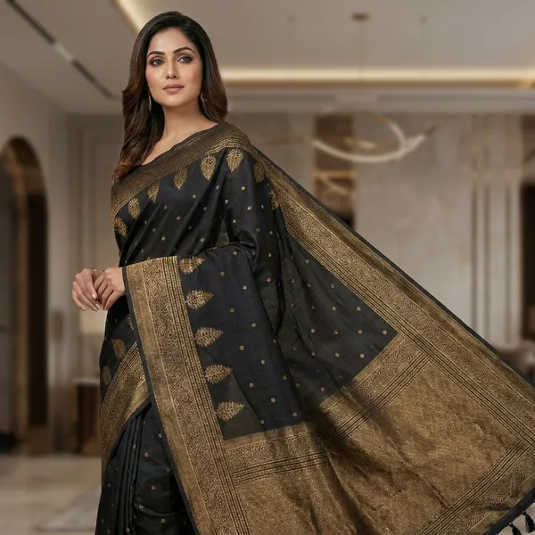 Banarasi_Silk_Saree_With_Rich_Gold_Zari_Weaving_And_Traditional_Motifs__Designer_Wedding_Festive_And_Evening_Wear_Saree