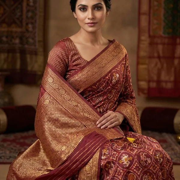 Gaji_Silk_Patola_Saree_With_Mustard_Gold_Border_And_Rich_Woven_Pallu__Traditional_Festive_Wedding_And_Ethnic_Wear_Saree