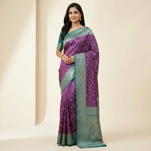 Banarasi_Saree_With_Rich_Zari_Weaving_And_Matching_Blouse_Piece__Elegant_Wedding_Reception_And_Festive_Wear_Saree