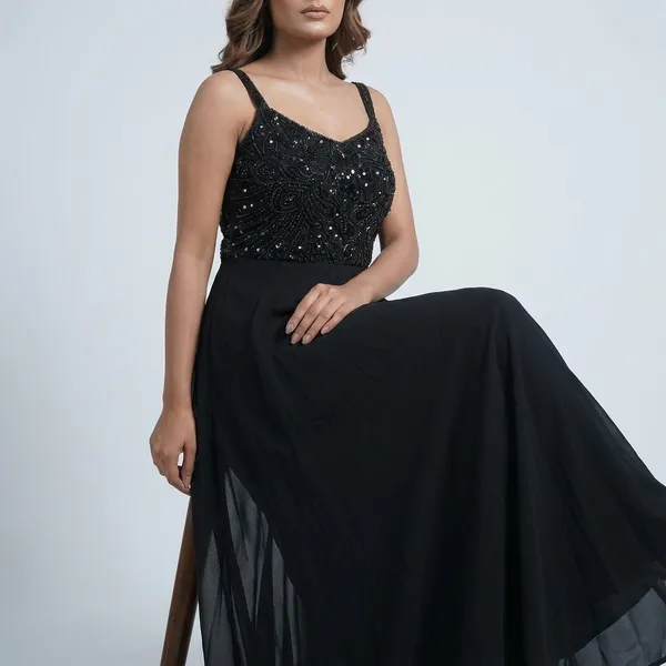 Black_Indo_Western_Crop_Top_With_Paisley_Floral_Embroidery_And_Flared_Skirt_Set_Designer_Festive_Wedding_And_Party_Wear_Outfit