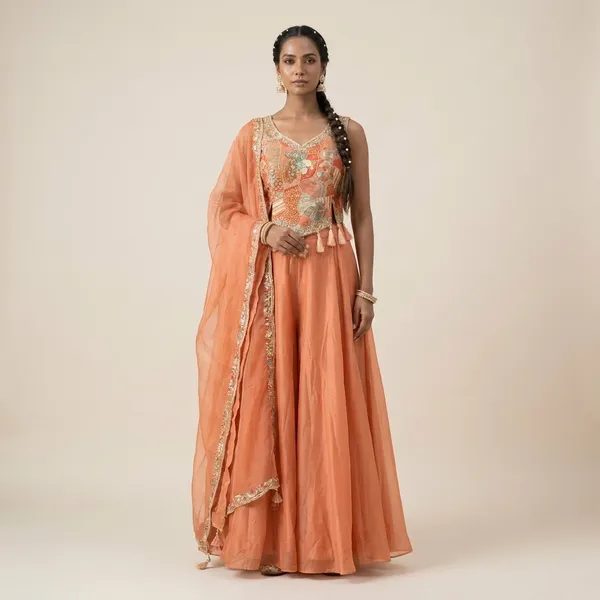 Embroidered_Indo_Western_Choli_Set_With_Ornate_Dupatta_And_Shimmer_Detailing_Designer_Wedding_Festive_And_Party_Wear_Outfit