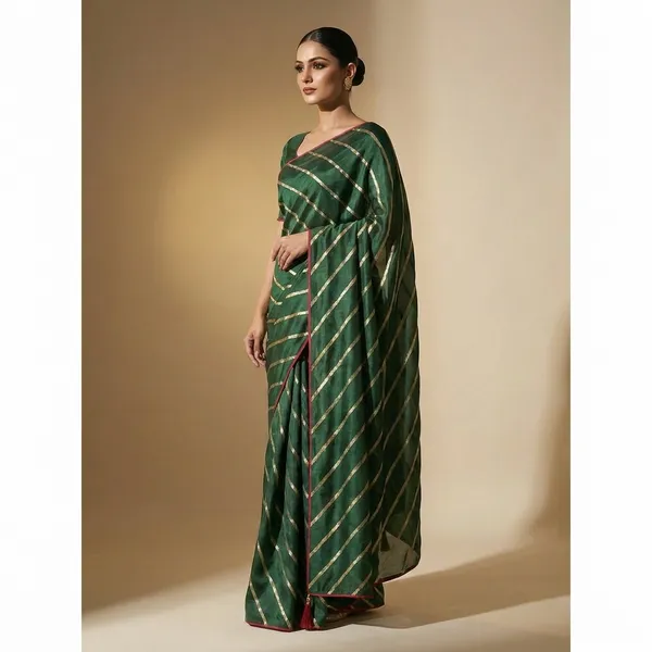 Emerald_Green_Zari_Striped_Silk_Saree_With_Golden_Lines__Designer_Festive_Cocktail_And_Party_Wear_Saree