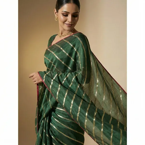 Emerald_Green_Zari_Striped_Silk_Saree_With_Golden_Lines__Designer_Festive_Cocktail_And_Party_Wear_Saree