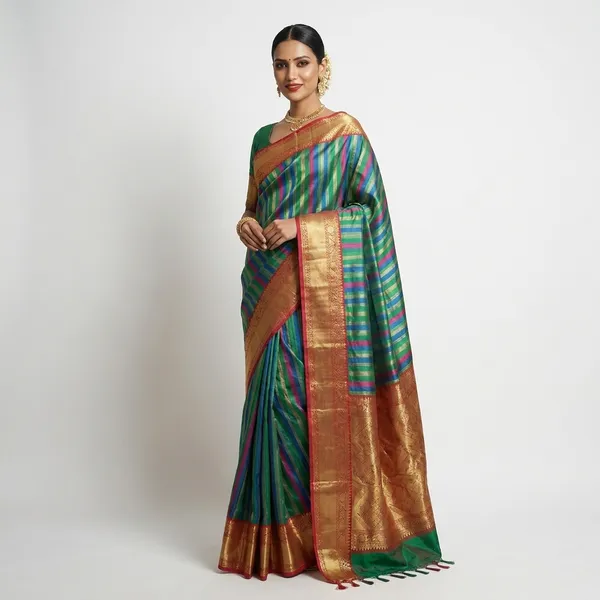 Traditional_Kanjivaram_Silk_Saree_With_Gold_Zari_Border