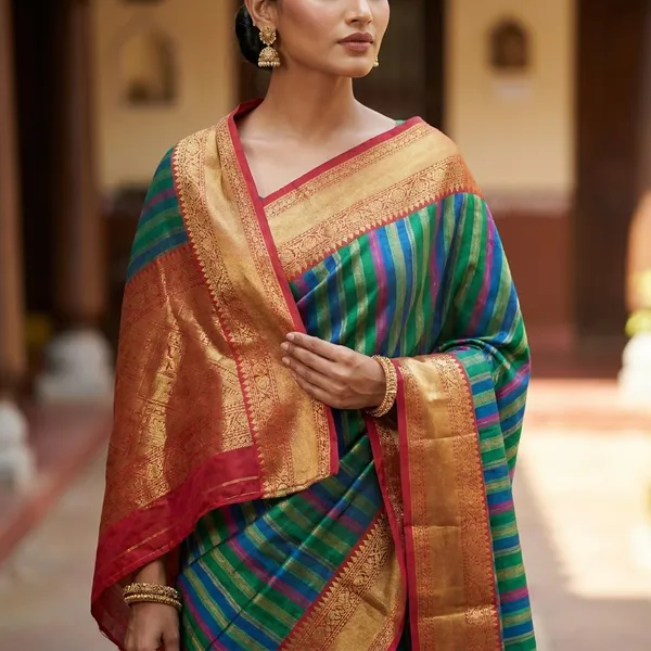 Traditional_Kanjivaram_Silk_Saree_With_Gold_Zari_Border