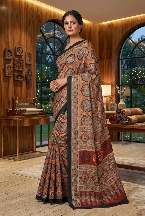 Ajrakh_Print_Saree
