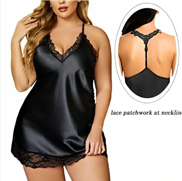 Black_Satin_Premium_And_Fancy_Design_Slip_Nightdress_For_Women