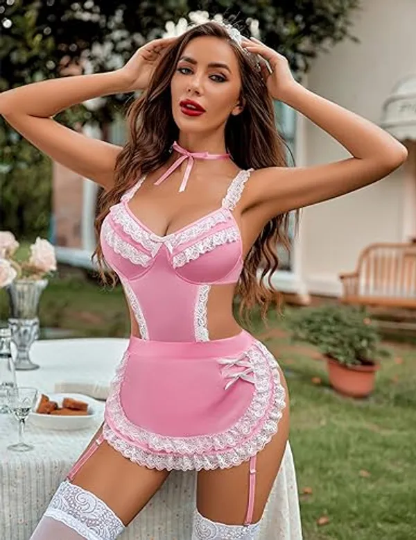 Pink_Satin_Premium_And_Fancy_Design_Roleplay_Costume_Lingerie_Set_For_Women