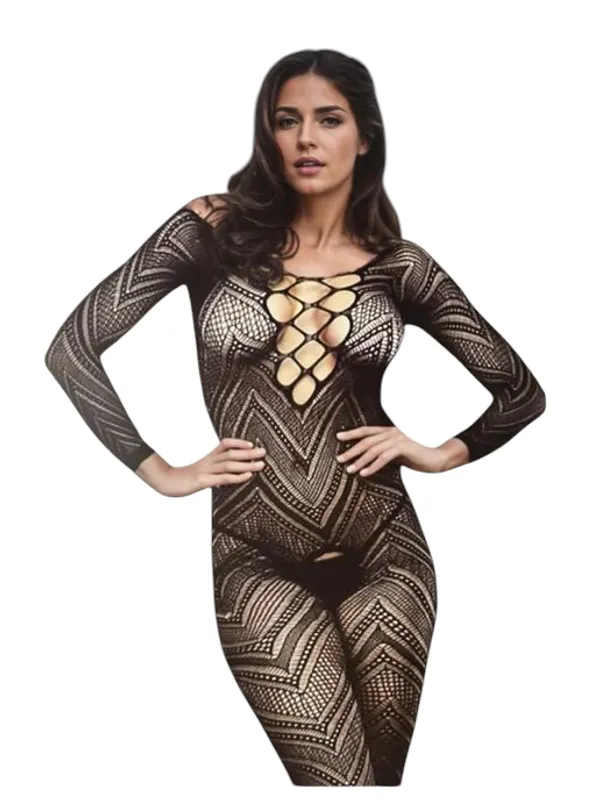 Black_Satin_Premium_And_Fancy_Design_Bodysuit_For_Women