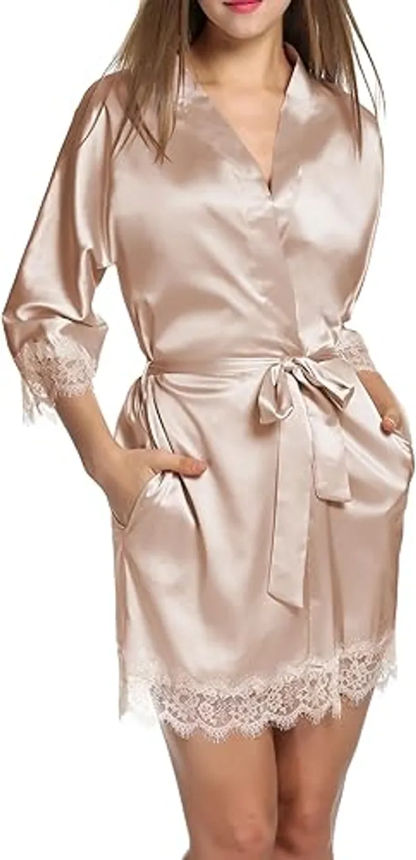 Off_White_Satin_Premium_And_Fancy_Design_Short_Robe_For_Women