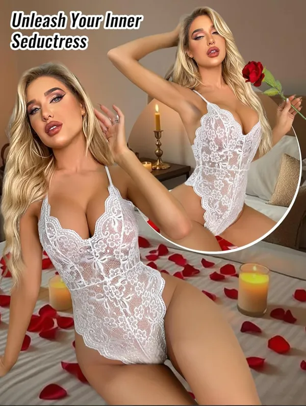 White_Satin_Premium_And_Fancy_Design_Bodysuit_For_Women