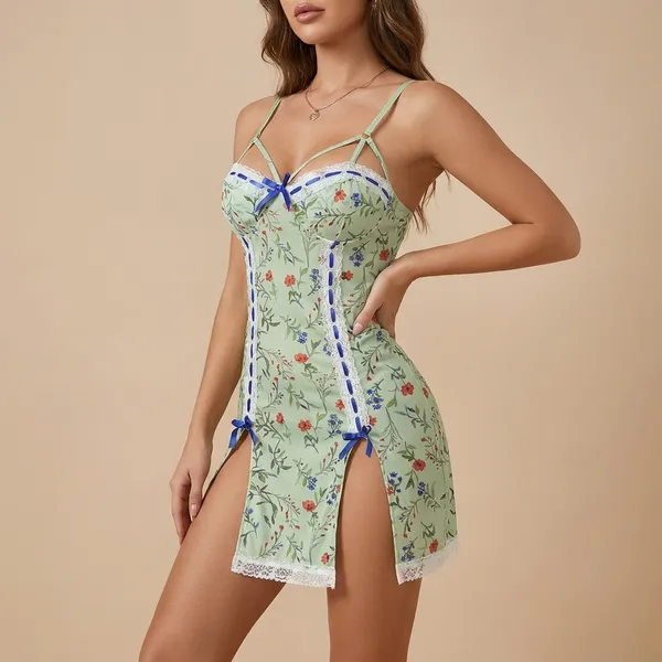 Green_Satin_Premium_And_Fancy_Design_Mini_Dress_For_Women