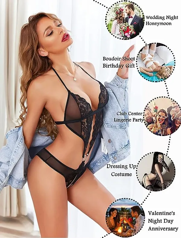 Black_Satin_Premium_And_Fancy_Design_Bodysuit_With_Panty_Set_For_Women