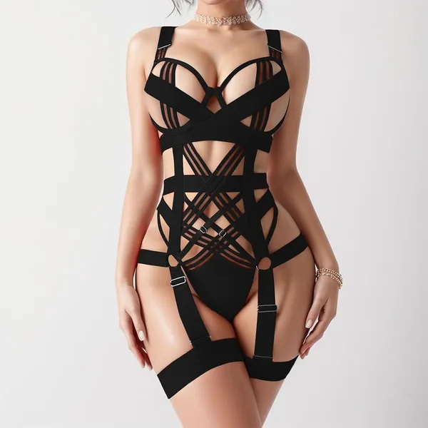 Black_Satin_Premium_And_Fancy_Design_Bodysuit_For_Women