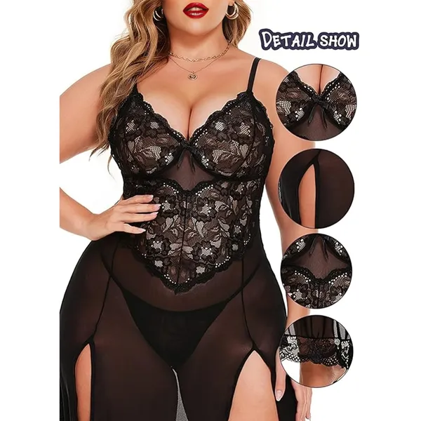 Black_Satin_Premium_And_Fancy_Design_Nightgown_For_Women