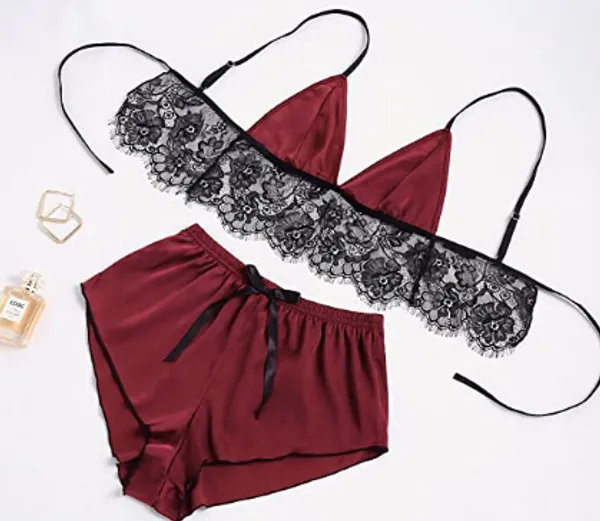 Maroon_And_Black_Satin_Premium_And_Fancy_Design_Lingerie_Set_For_Women
