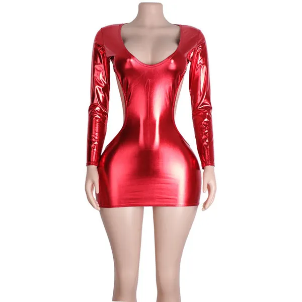 Metallic_Red_Satin_Premium_And_Fancy_Design_Bodycon_Mini_Dress_For_Women