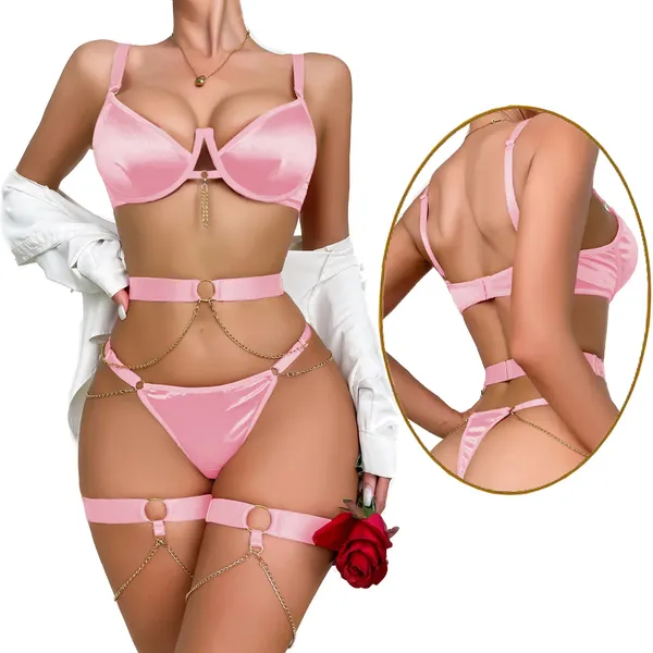 Pink_Satin_Premium_And_Fancy_Design_Lingerie_Set_For_Women