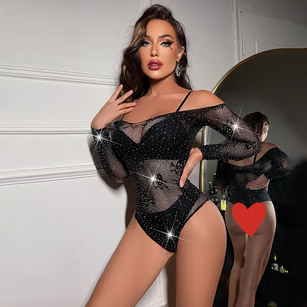 Black_Satin_Premium_And_Fancy_Design_Bodysuit_For_Women