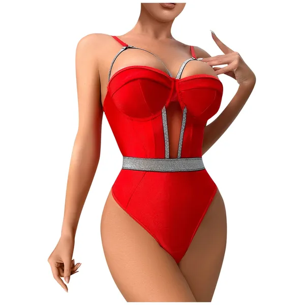 Red_Satin_Premium_And_Fancy_Design_One-Piece_Swimsuit_For_Women