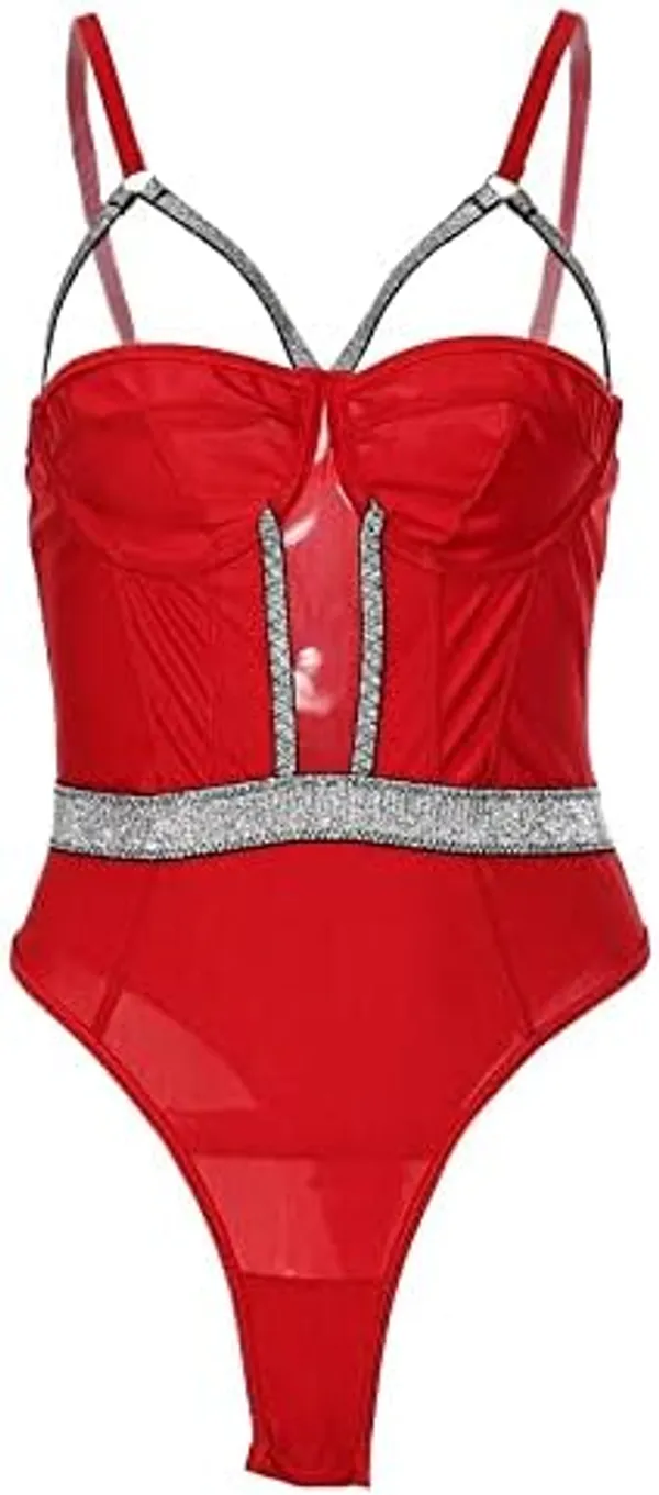 Red_Satin_Premium_And_Fancy_Design_One-Piece_Swimsuit_For_Women